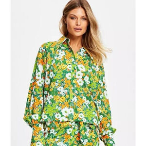 Alice McCall California Sun Blouse Floral Long Sleeve Cotton Top Size US 8 EUC